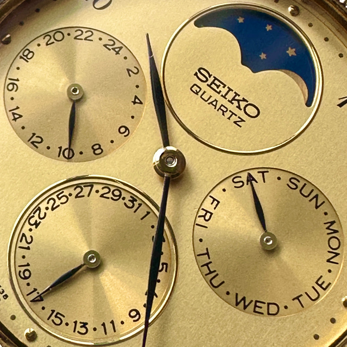 1988 Seiko Moonphase Triple Calendar 7F38-6180