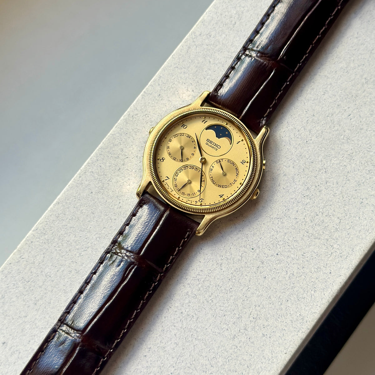1988 Seiko Moonphase Triple Calendar 7F38-6180