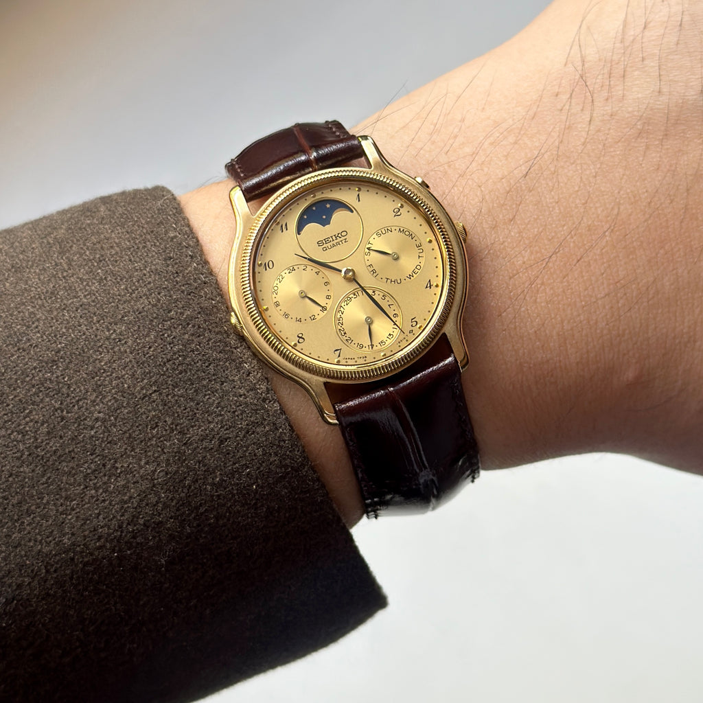 1988 Seiko Moonphase Triple Calendar 7F38-6180