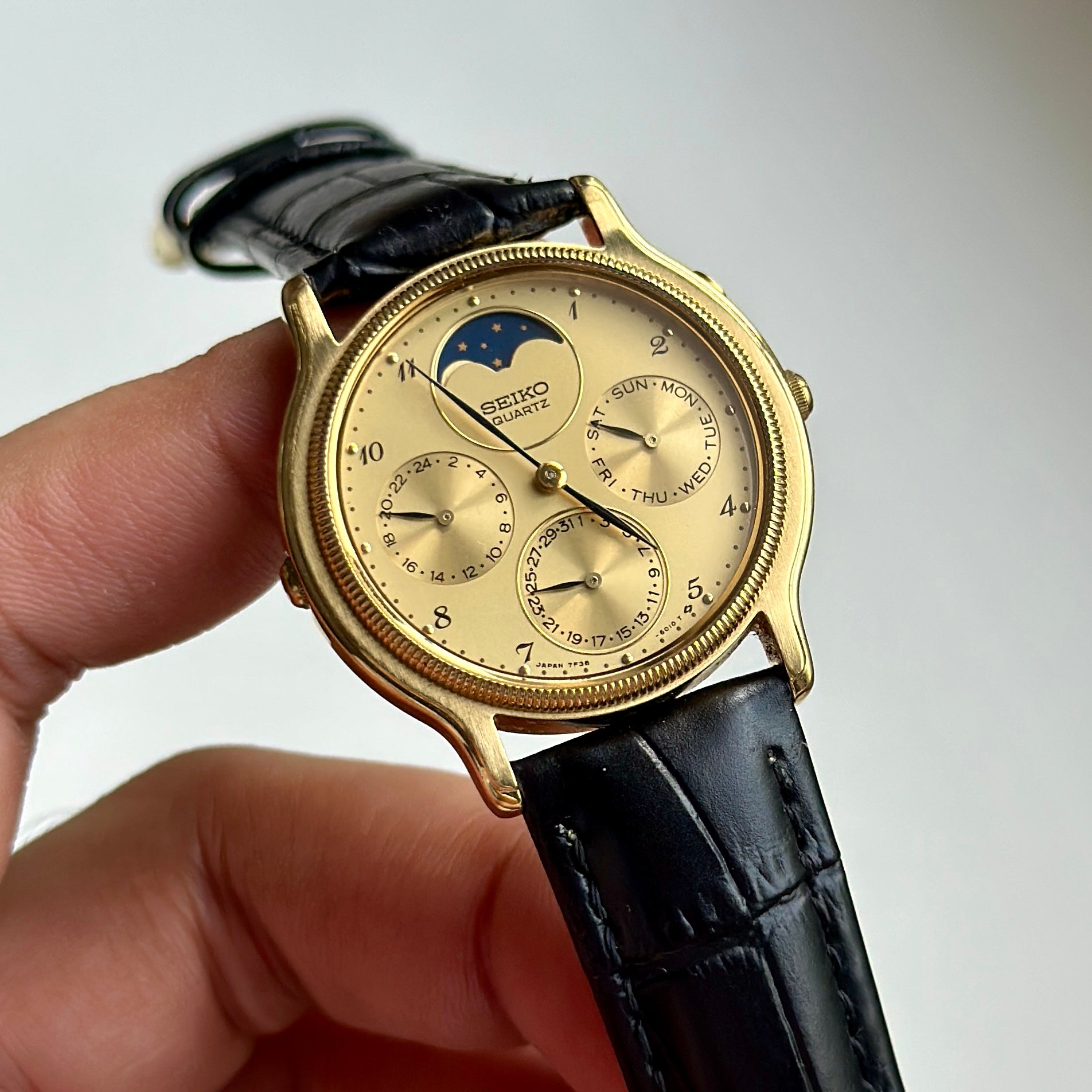 1988 Seiko Moonphase Triple Calendar 7F38-6180