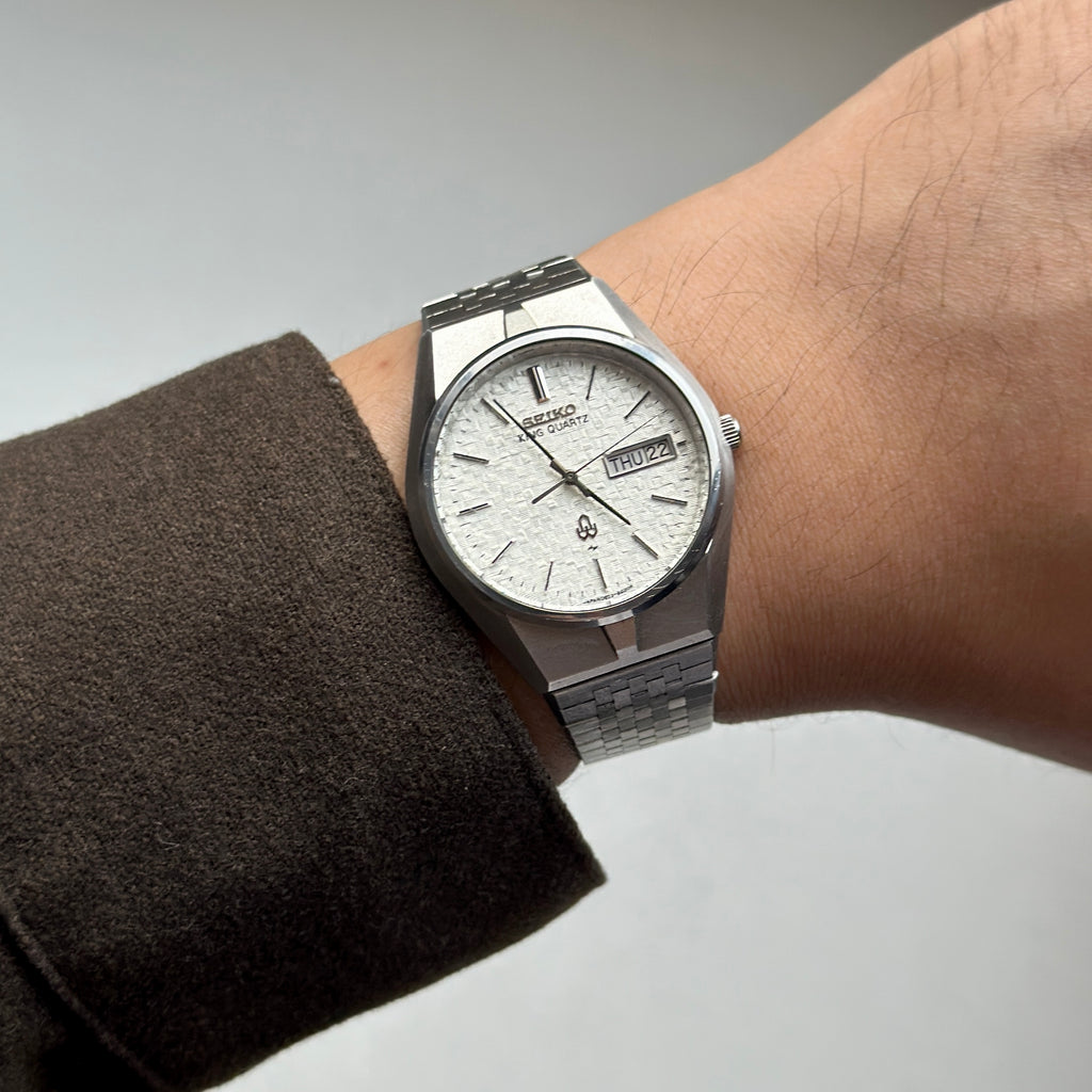 1977 Seiko King Quartz Weave Dial