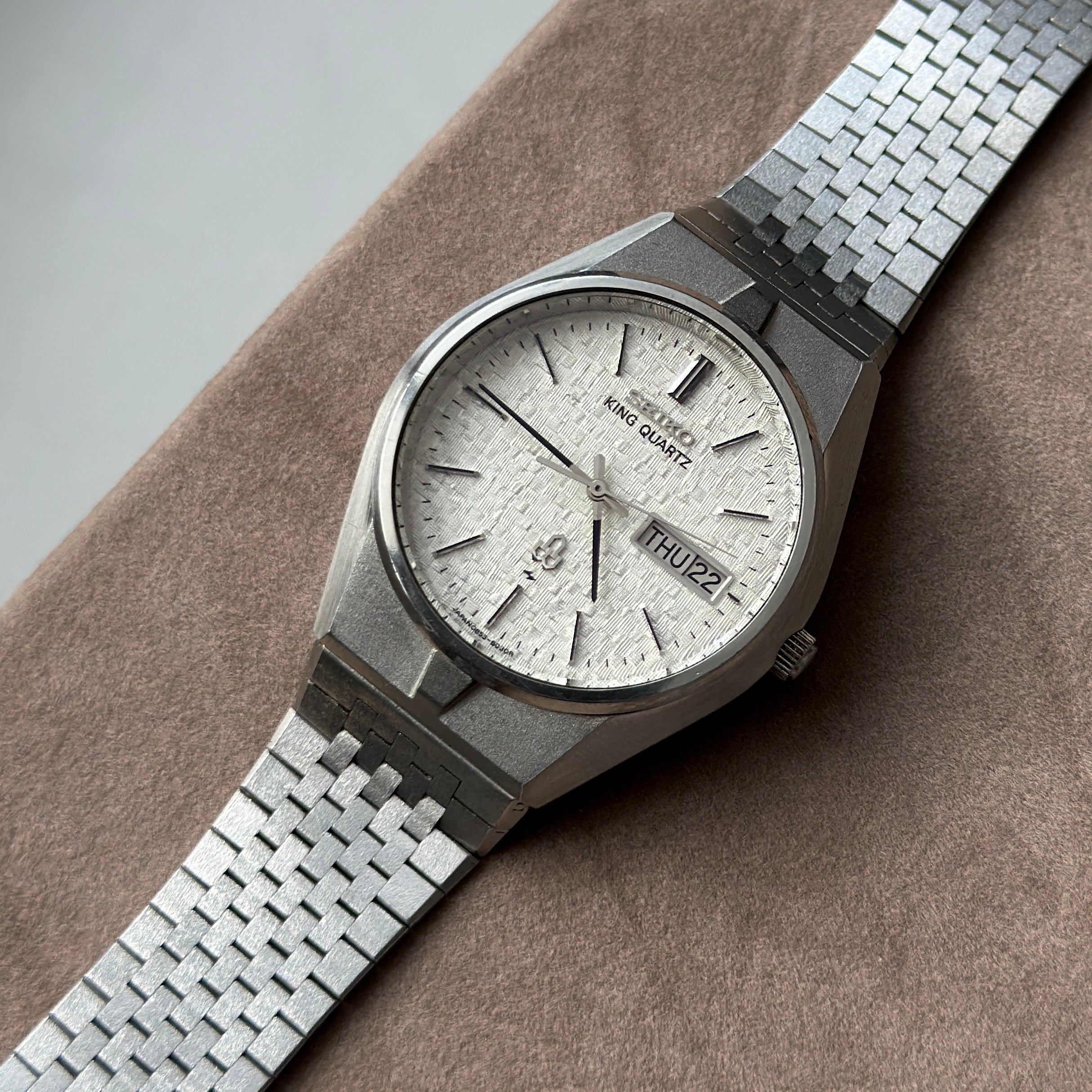 1977 Seiko King Quartz Weave Dial