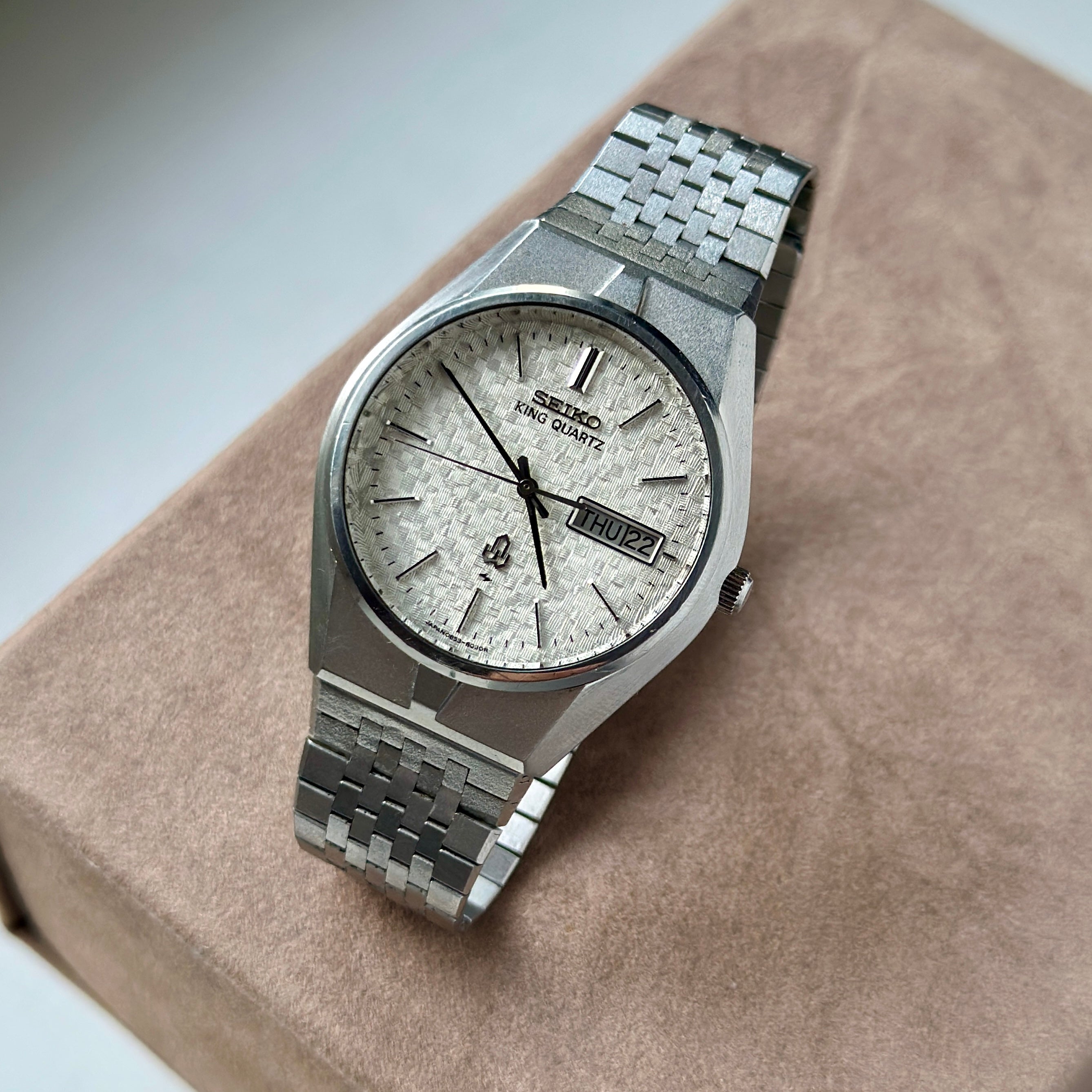 1977 Seiko King Quartz Weave Dial