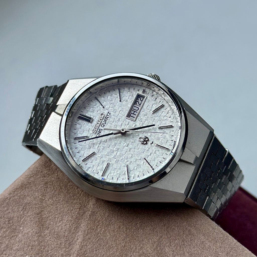 1977 Seiko King Quartz Weave Dial
