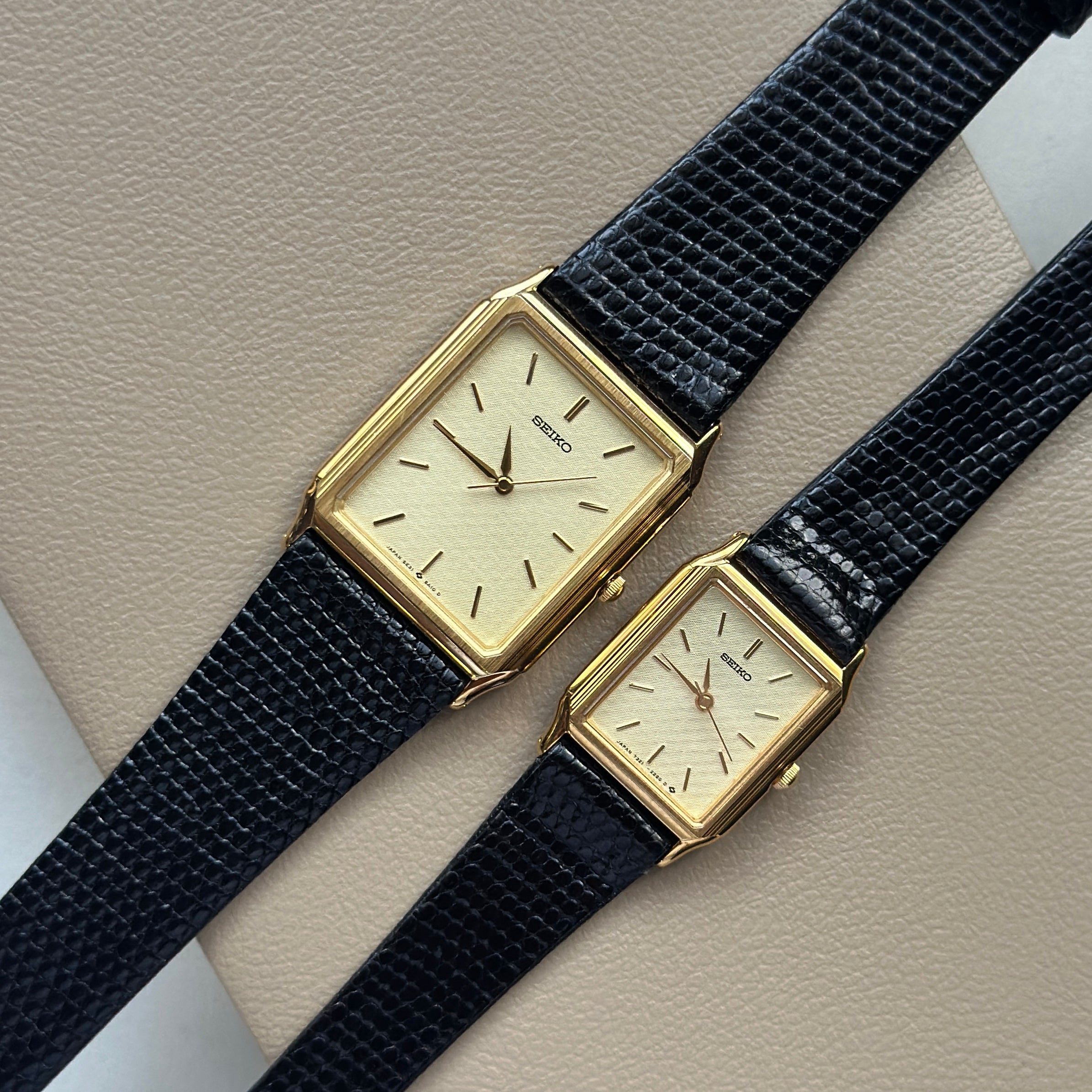 Seiko Tank Pair 5E31-5A10 / 7321-6280