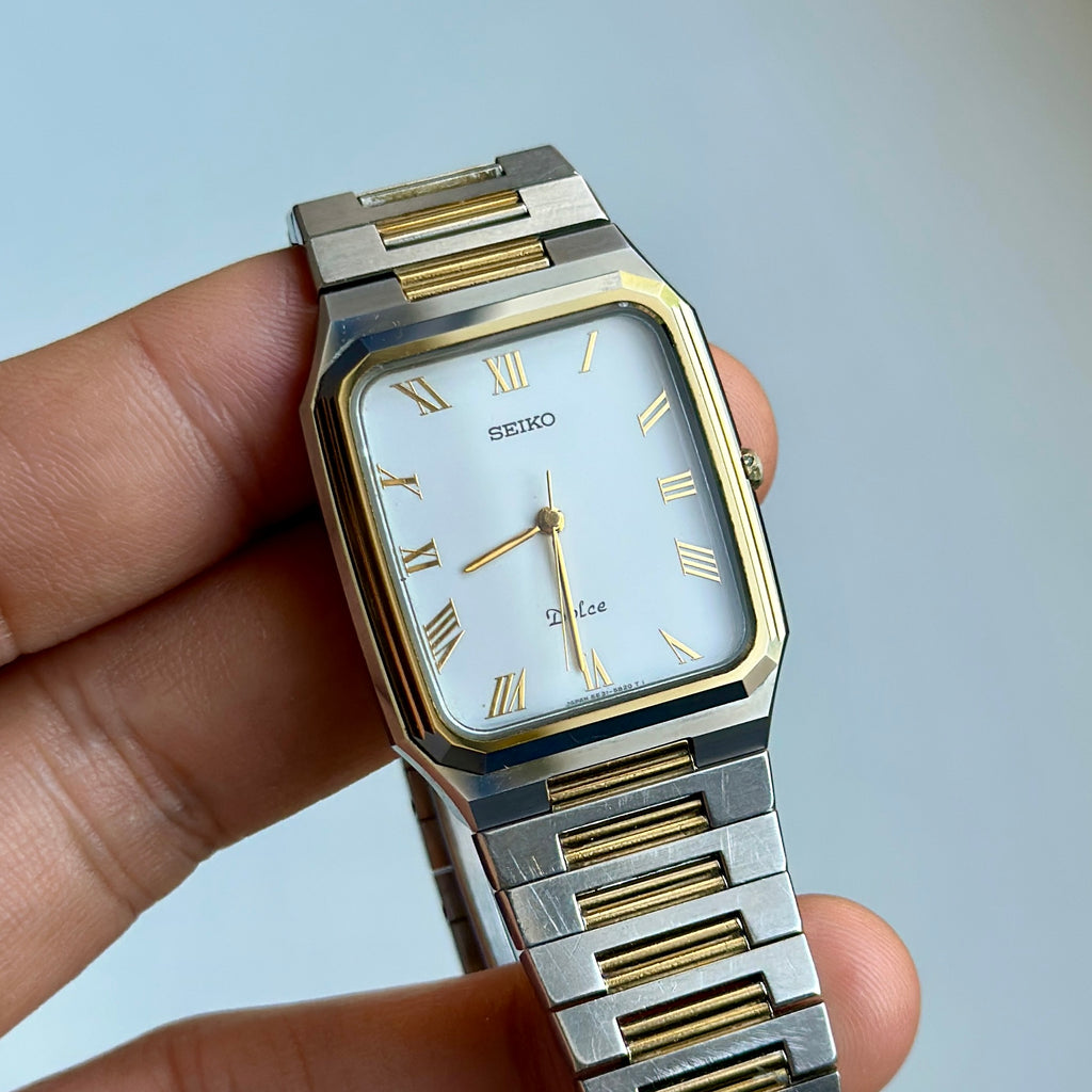 1987 Seiko Dolce Tungsten Carbide Two-tone 5E31-5B00