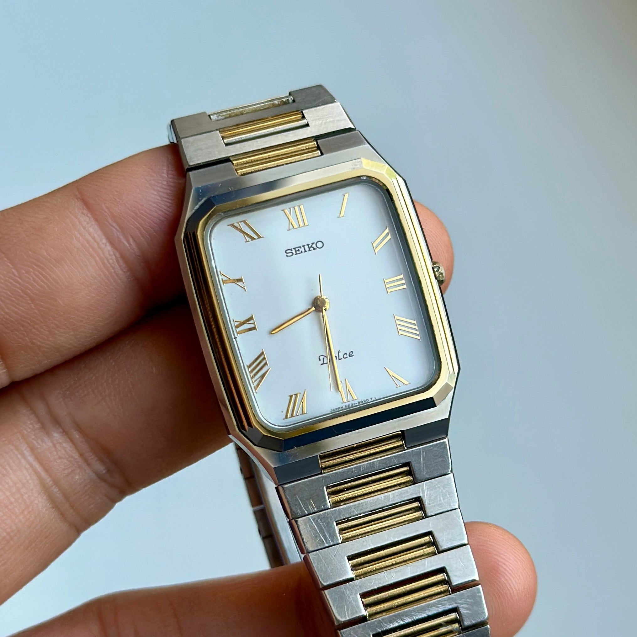 1987 Seiko Dolce Tungsten Carbide Two-tone 5E31-5B00
