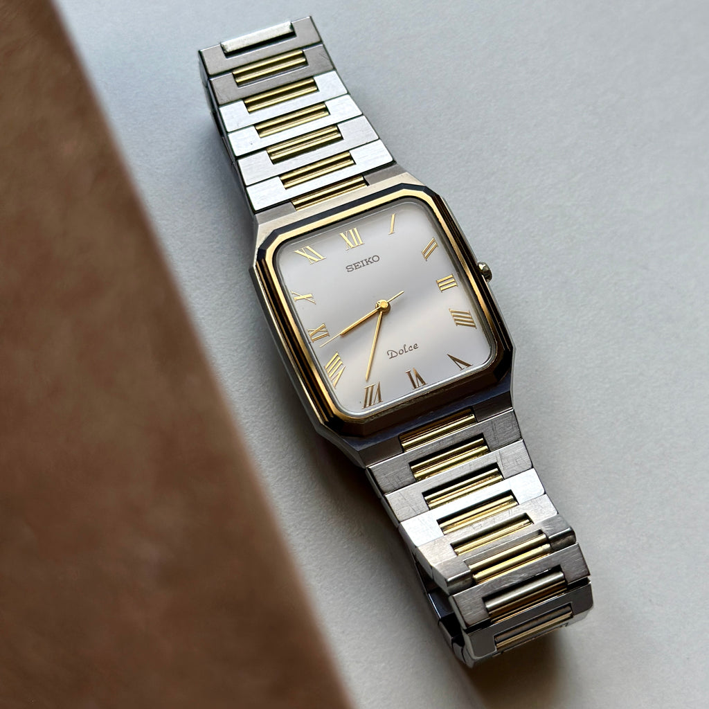 1987 Seiko Dolce Tungsten Carbide Two-tone 5E31-5B00