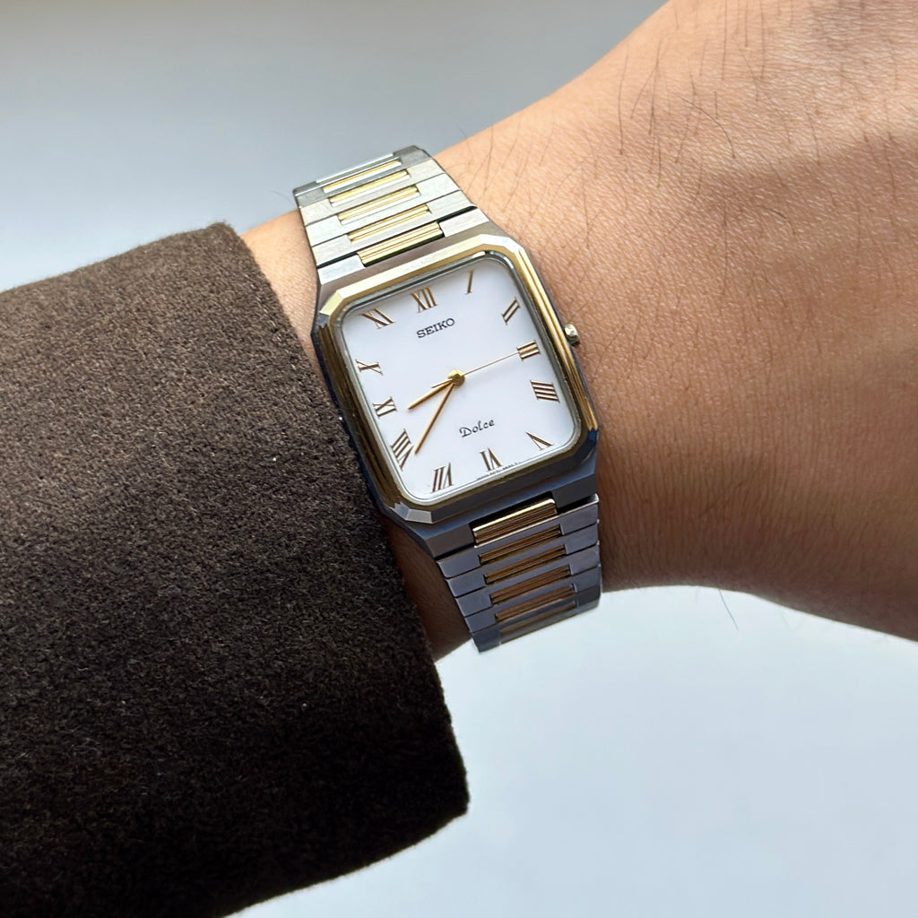 1987 Seiko Dolce Tungsten Carbide Two-tone 5E31-5B00
