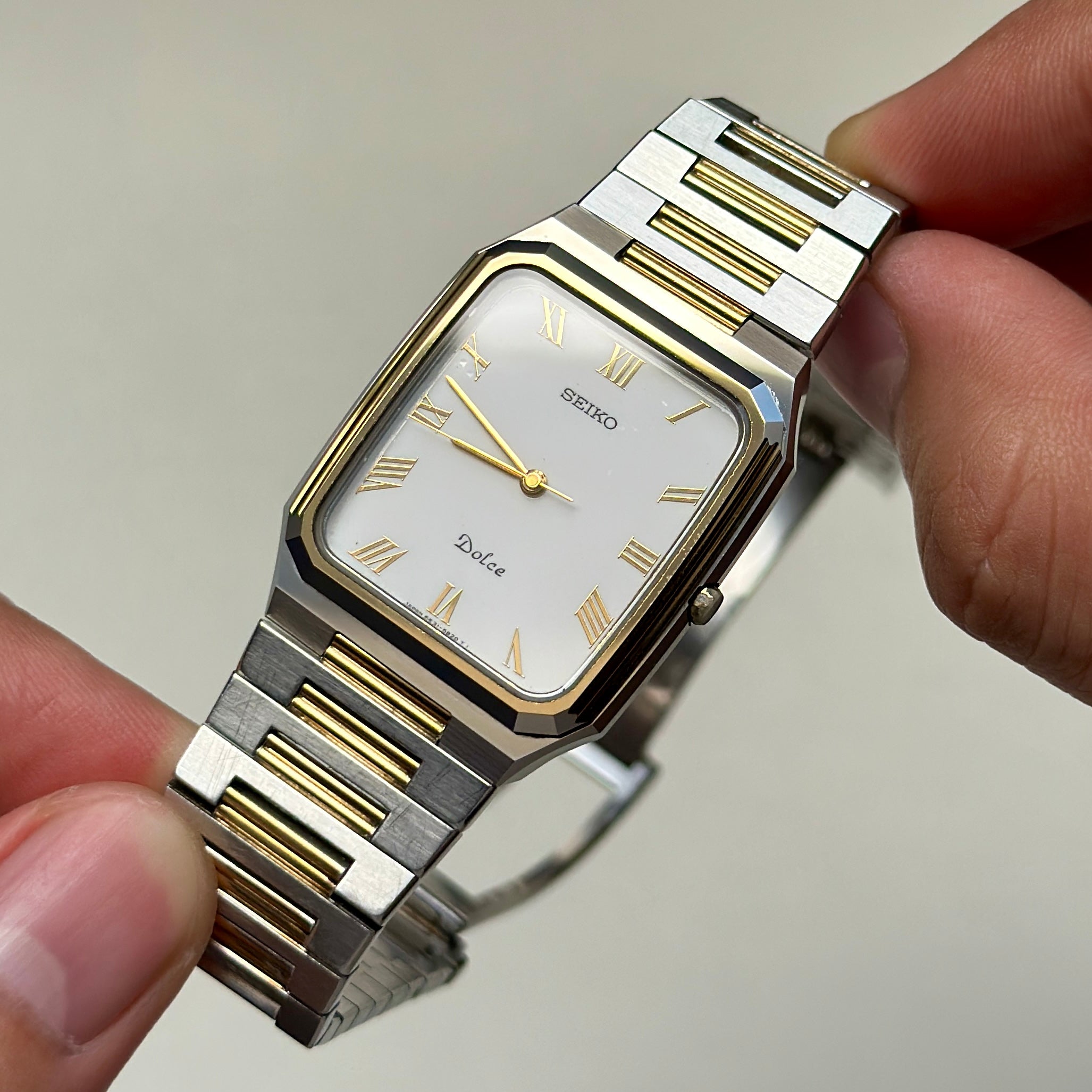 1987 Seiko Dolce Tungsten Carbide Two-tone 5E31-5B00