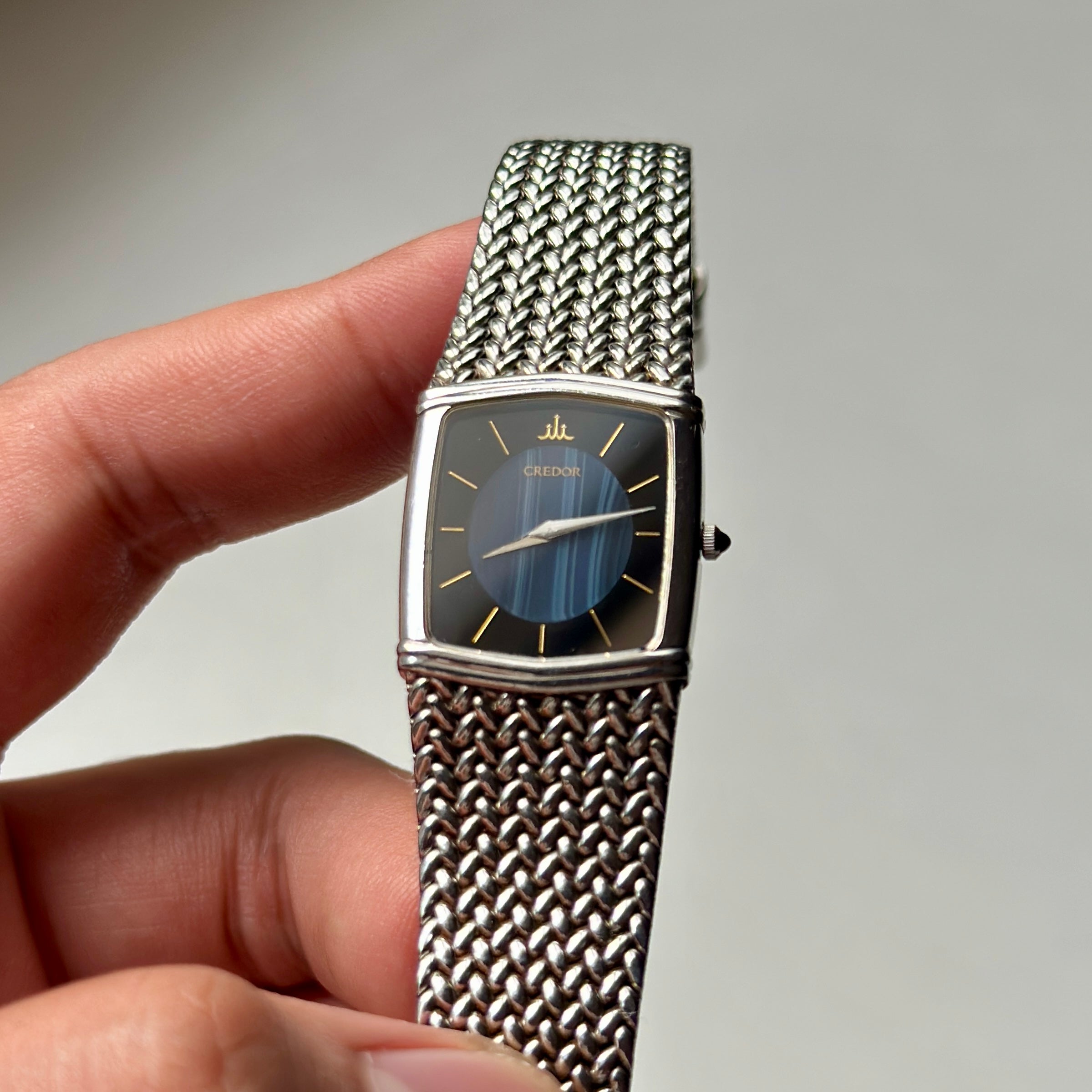 1983 Ladies Seiko Credor Blue Agate Dial 6730-5340