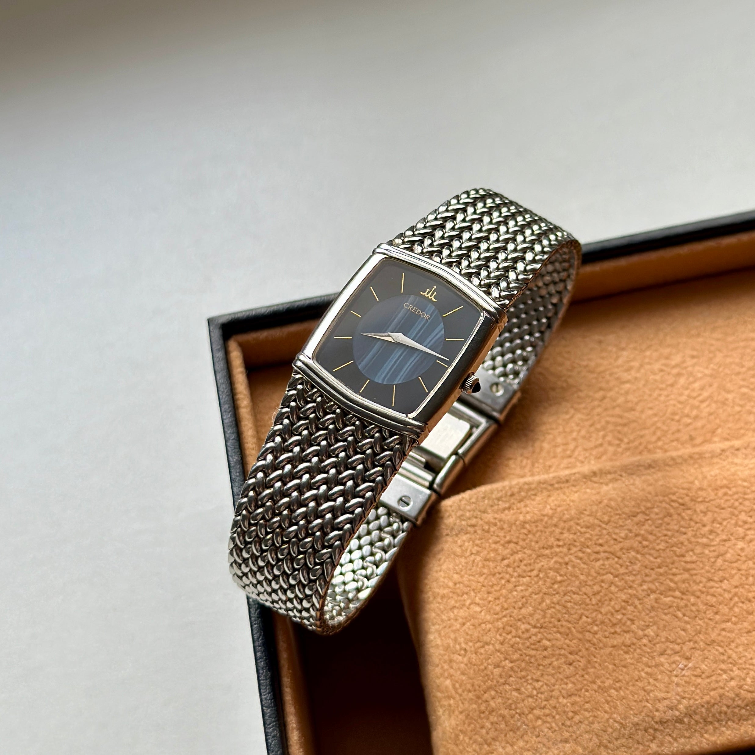 1983 Ladies Seiko Credor Blue Agate Dial 6730-5340