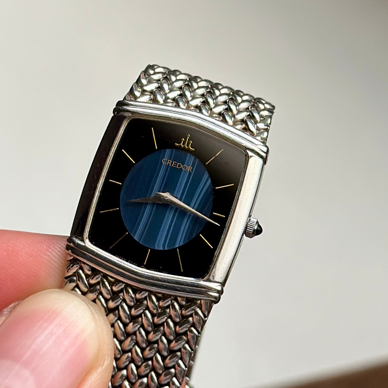 1983 Ladies Seiko Credor Blue Agate Dial 6730-5340