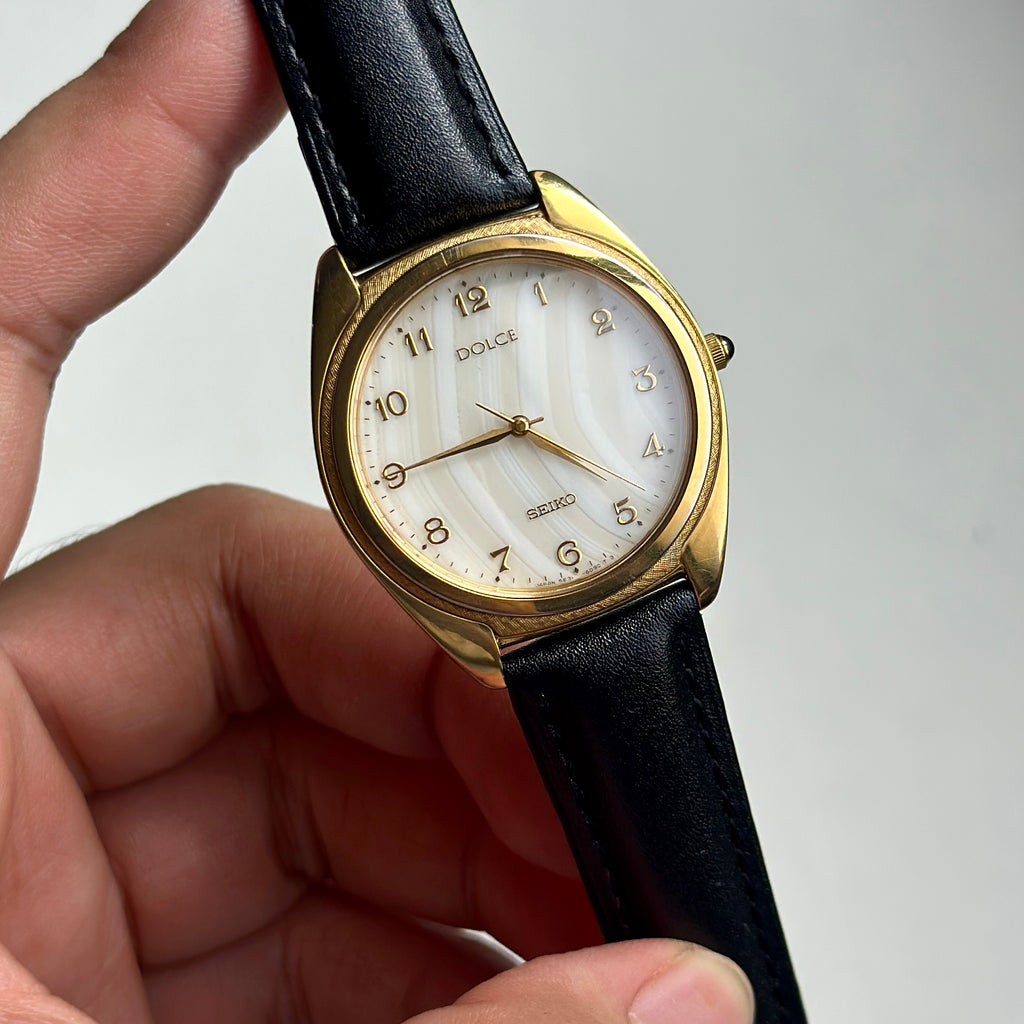 1992 Seiko Dolce Sardonyx Stone Dial 5E31-6D70
