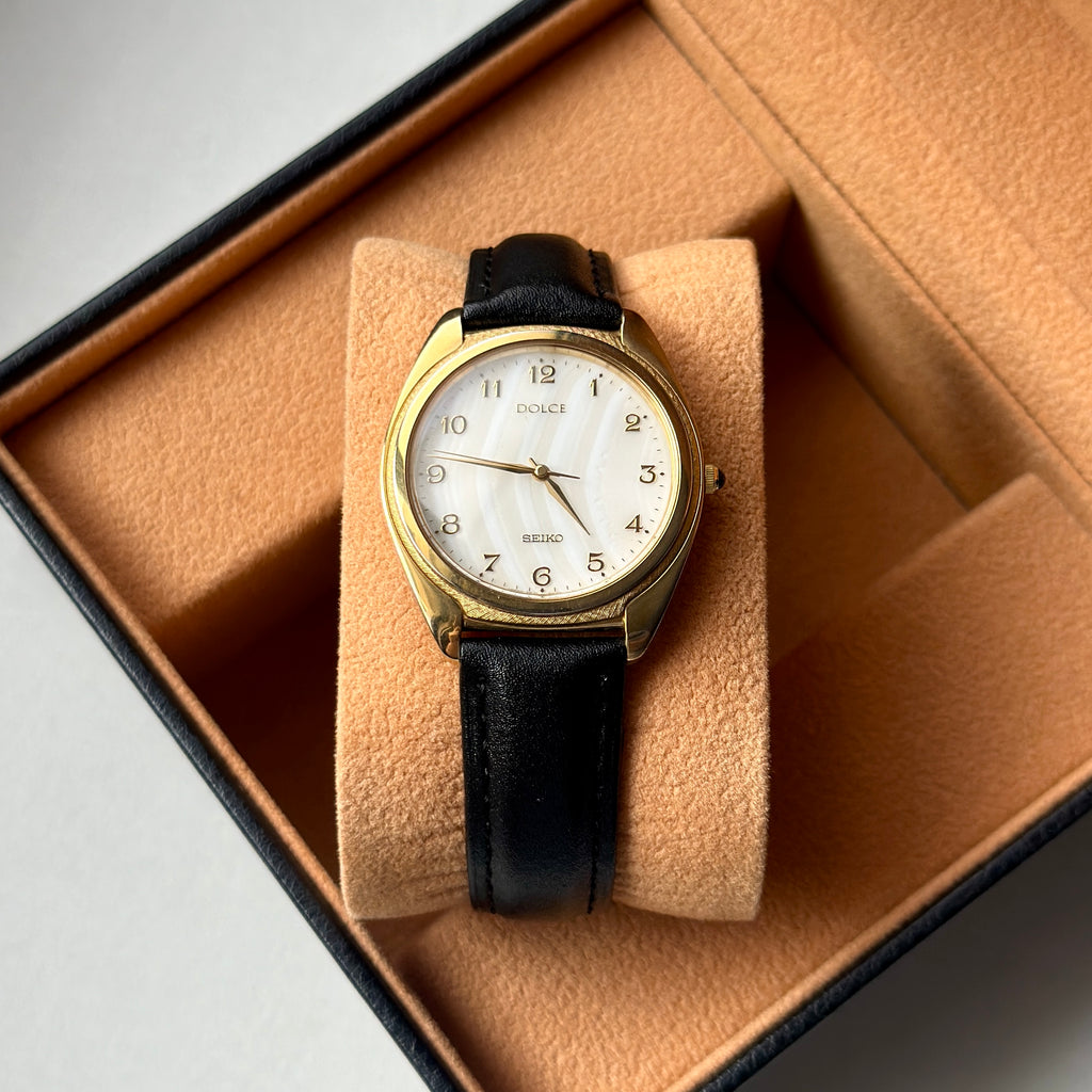 1992 Seiko Dolce Sardonyx Stone Dial 5E31-6D70