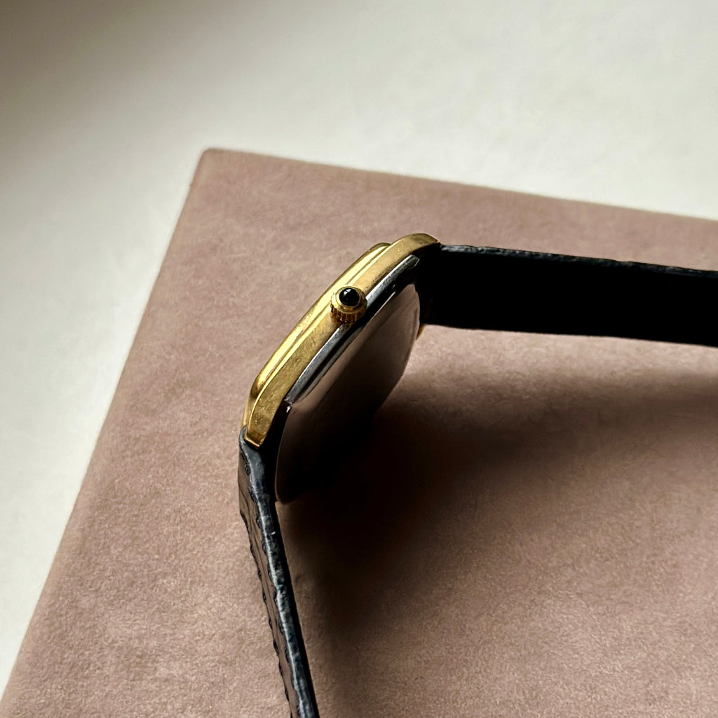1970s Longines Tonneau Automatic Black / Gold Ref. 3617