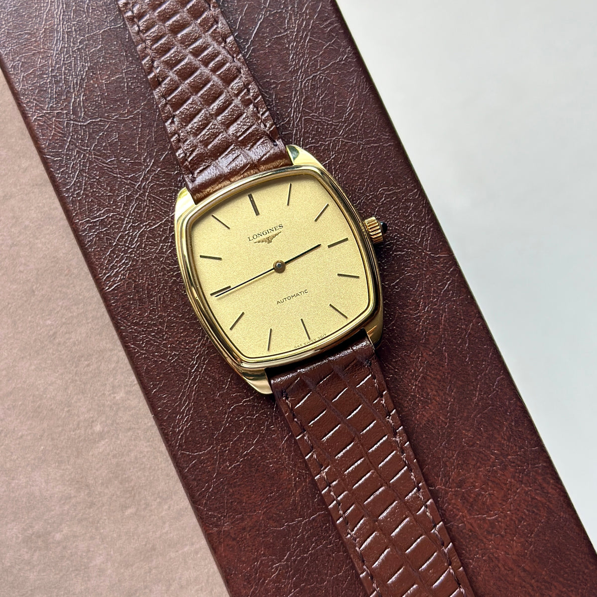 1970s Longines Tonneau Automatic Gold Ref. 3617