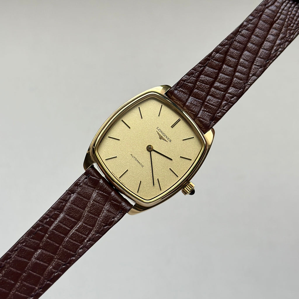 1970s Longines Tonneau Automatic Gold Ref. 3617