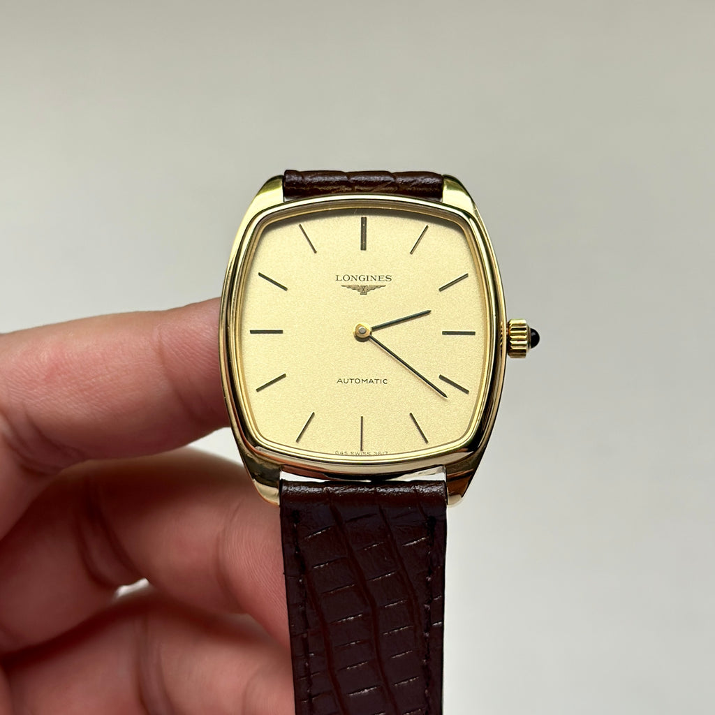 1970s Longines Tonneau Automatic Gold Ref. 3617