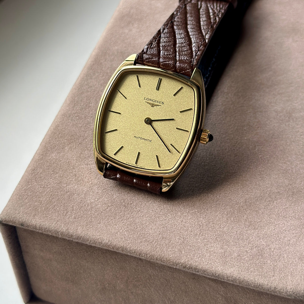 1970s Longines Tonneau Automatic Gold Ref. 3617