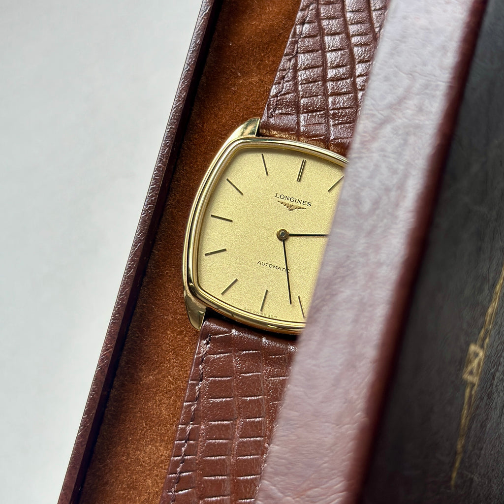 1970s Longines Tonneau Automatic Gold Ref. 3617