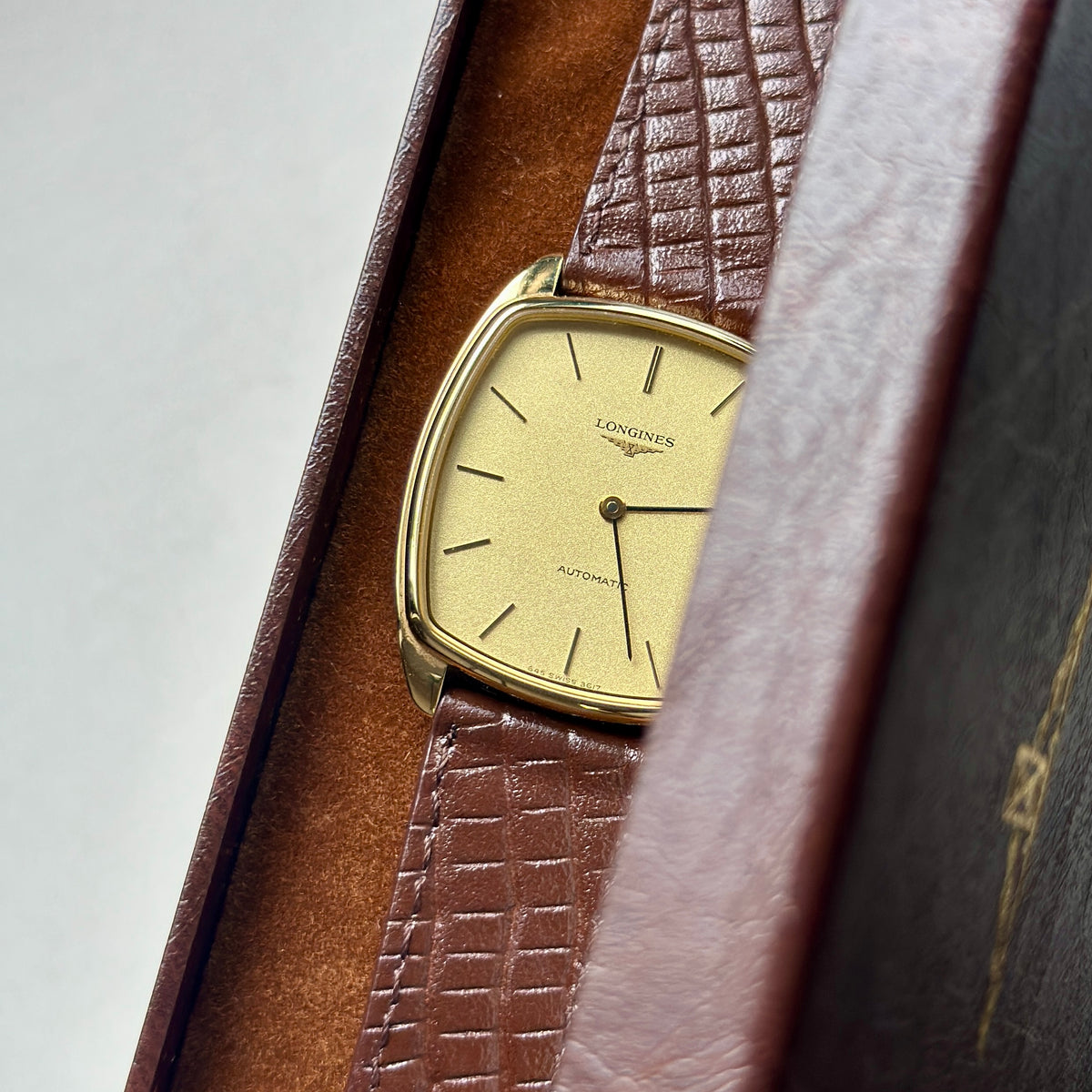 1970s Longines Tonneau Automatic Gold Ref. 3617