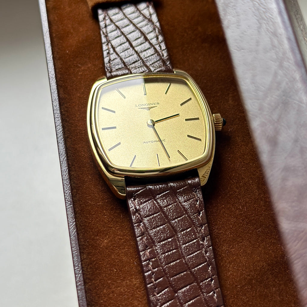 1970s Longines Tonneau Automatic Gold Ref. 3617