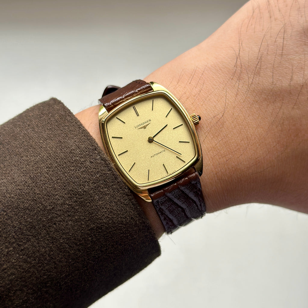 1970s Longines Tonneau Automatic Gold Ref. 3617