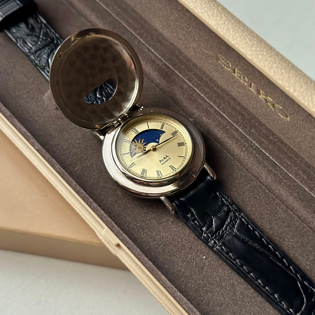 1988 Seiko Alba Success Moonphase V535-6A70