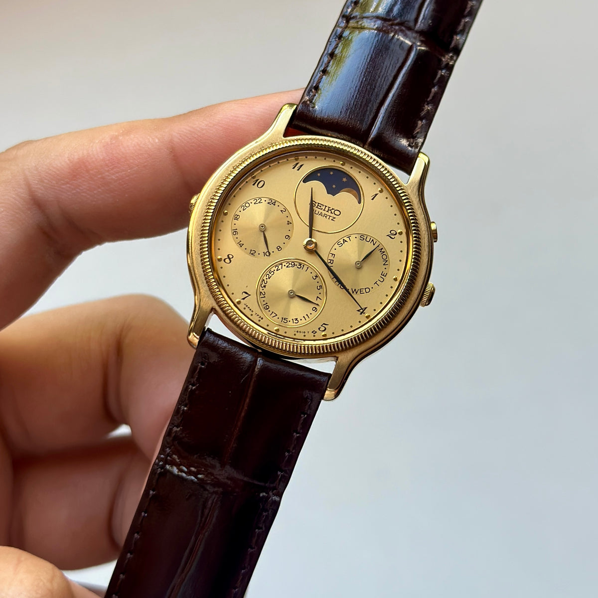 1988 Seiko Moonphase Triple Calendar 7F38-6180