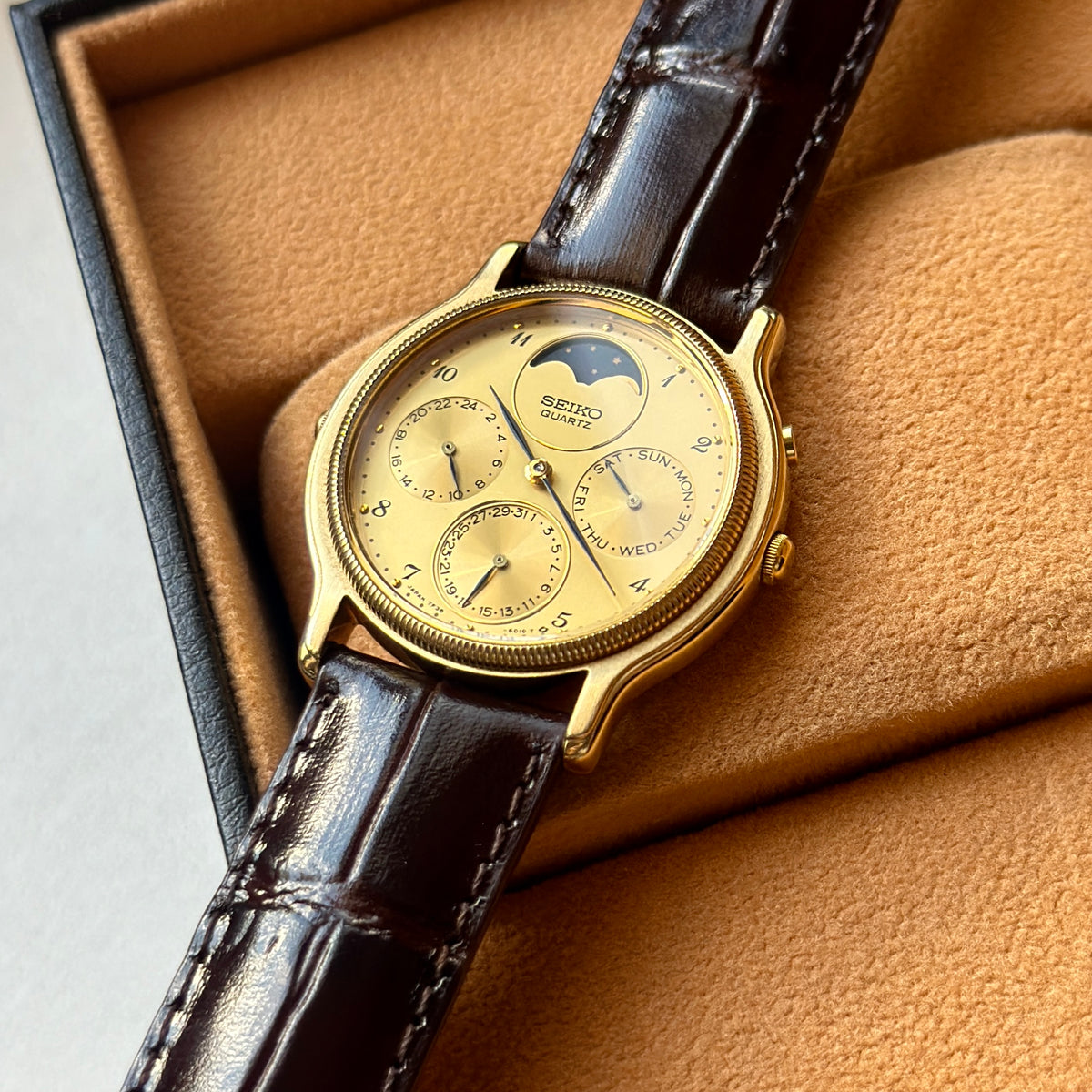 1988 Seiko Moonphase Triple Calendar 7F38-6180