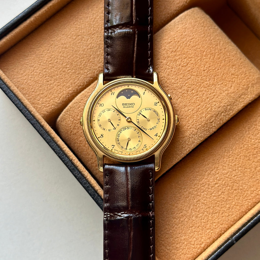 1988 Seiko Moonphase Triple Calendar 7F38-6180