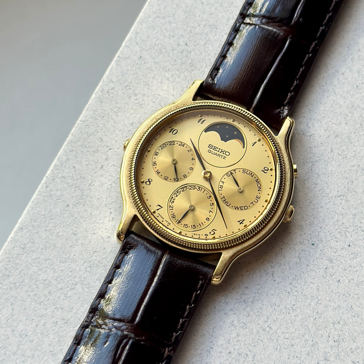 1988 Seiko Moonphase Triple Calendar 7F38-6180